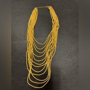 Gold glass bead necklace